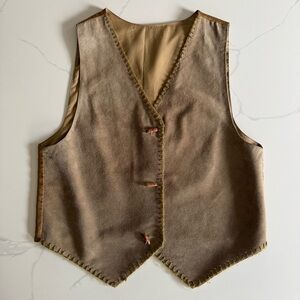 Vintage 70s/80s Beige Suede Cowboy Vest - SZ Medium